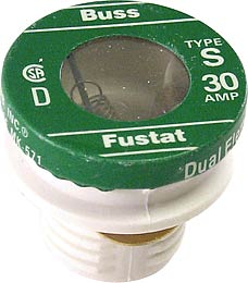 Buss Fustat Dual Element Time Delay Rejection Base Plug Fuse  (4 Pack )  (30 Amp) S-30