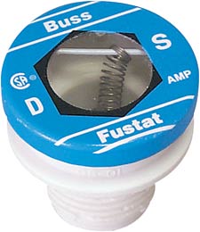 Buss Fustat Dual Element Time Delay Rejection Base Plug Fuse  (4 Pack )  (6 Amp) S-6