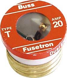 Buss Series T Dual Element Time Delay Plug Fuse  (4 Pack ) (20 Amp) T-20