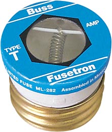 Buss Series T Dual Element Time Delay Plug Fuse  (1 6/10 Amp) T-1-6/10